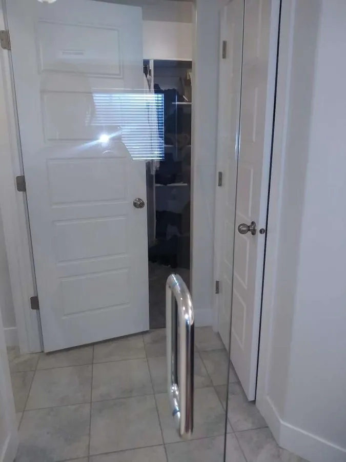 After cleaning — crystal clear shower glass in Park City Utah vacation rental, professionally polished by Maid For You Utah